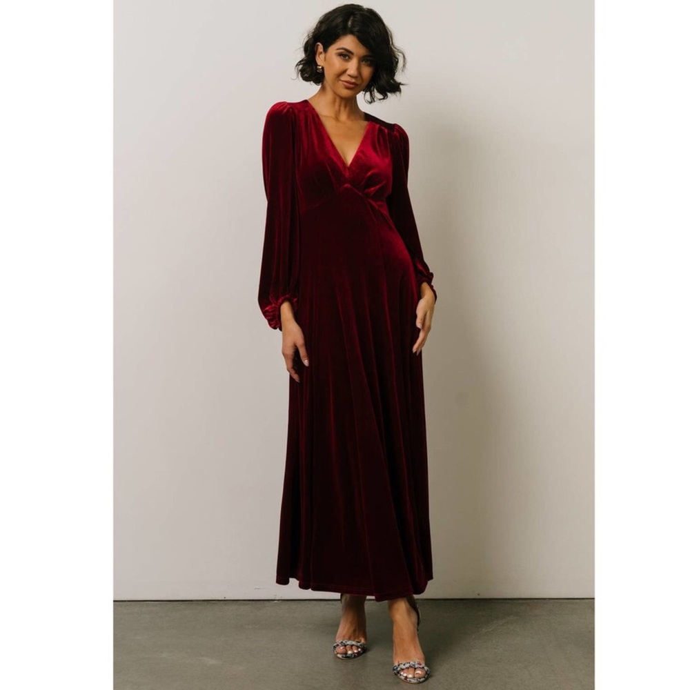 “BALTIC BORN” Adelita Velvet Long Sleeve Maxi Dress